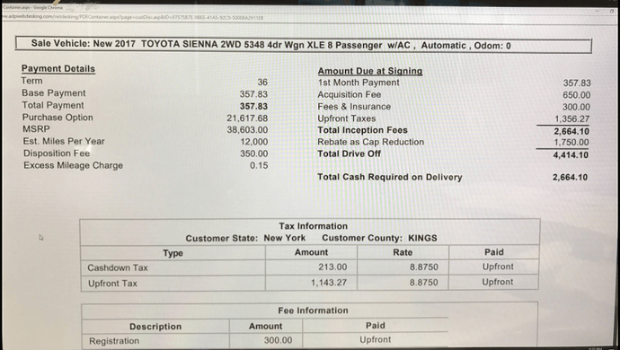 Updated XLE Lease deal