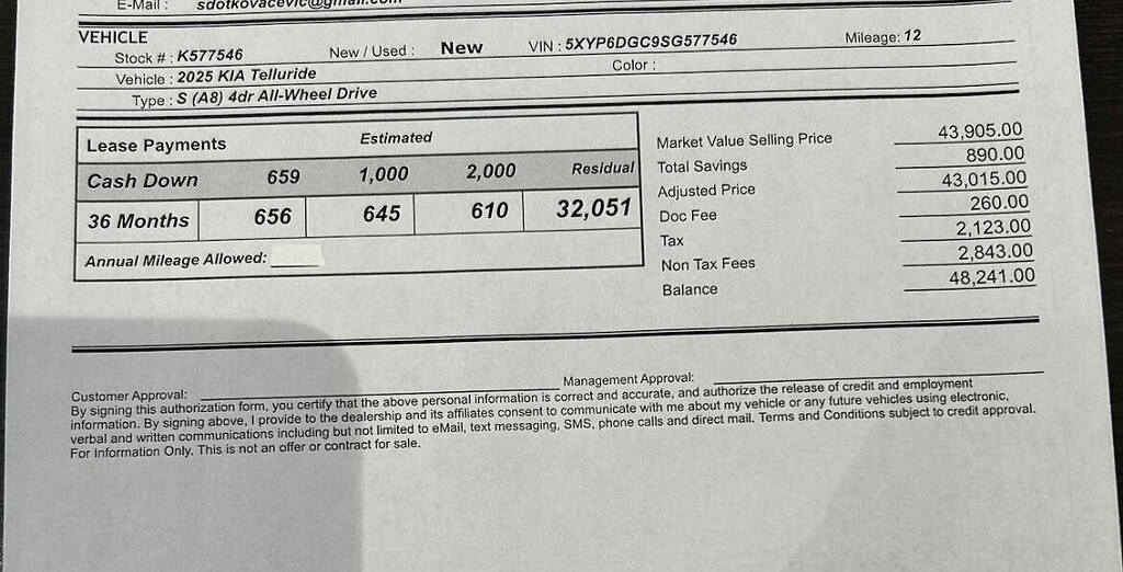 Help with a Kia Telluride please! Ask the Hackrs FORUM LEASEHACKR