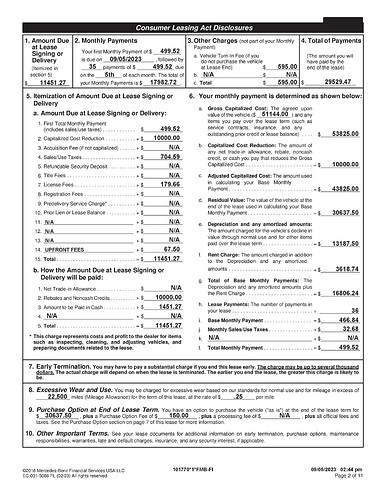 Motor Vehicle Lease Agreement - FL1