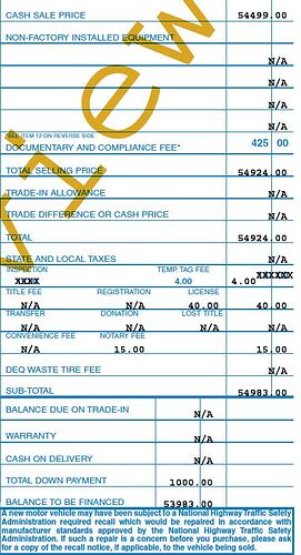 Dealer sheet