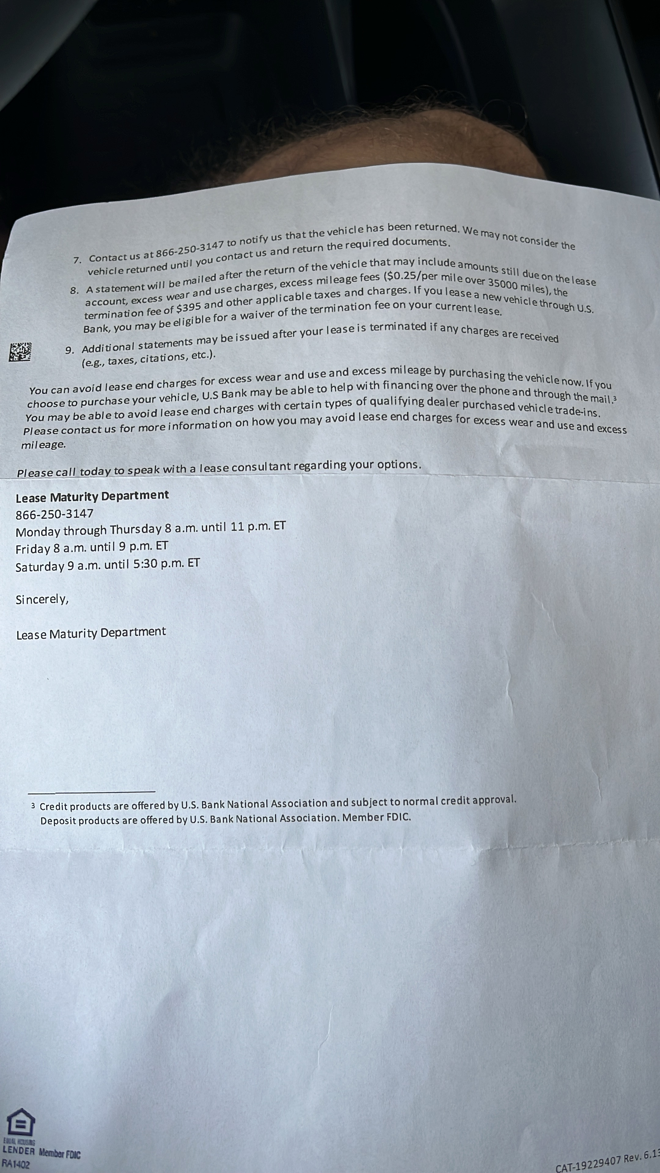 Can I turn US bank lease in 60 days early without getting hit with